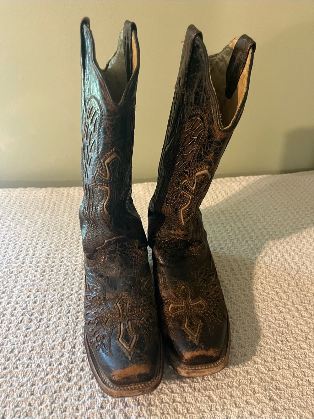 Corral Brown Embroidered Western Heeled Boots
